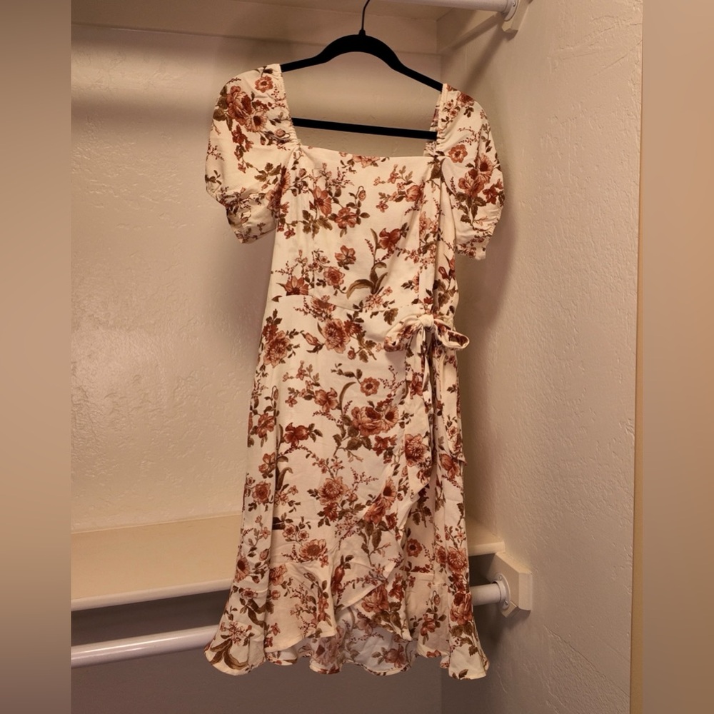 Floral mini wrap dress